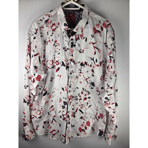 Au Noir Men Shirts Long Sleeves Size 8 White Red And Black Pre-Owned